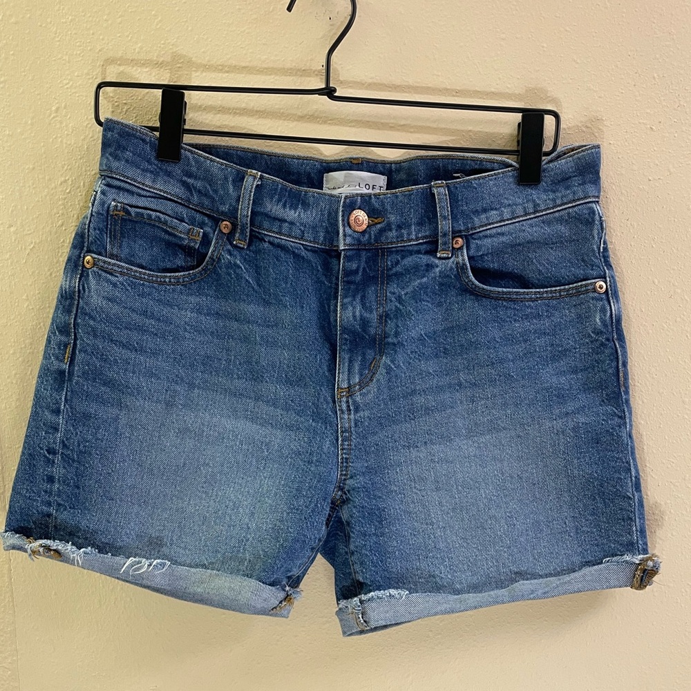LOFT JEAN SHORTS Blue Women